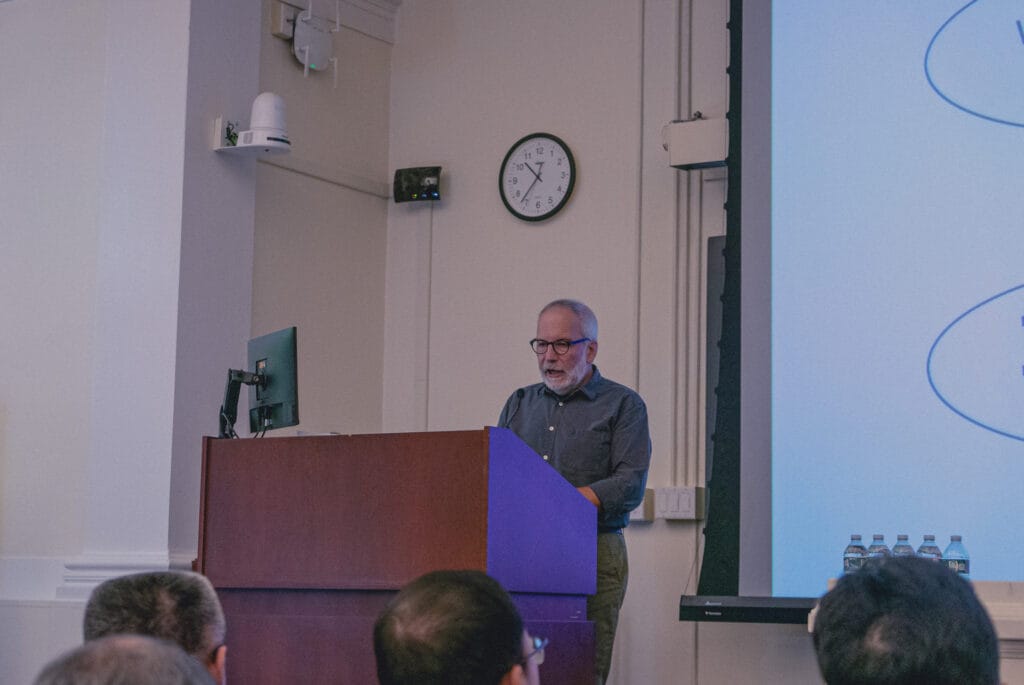 Philosopher Ronny Desmet speaking at A Century of Process Thought Conference at Harvard