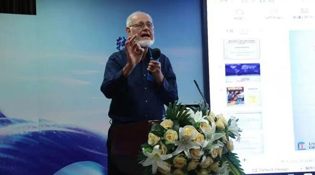 Jay Jones, environmental professor at the University of La Verne, delivering his speech.