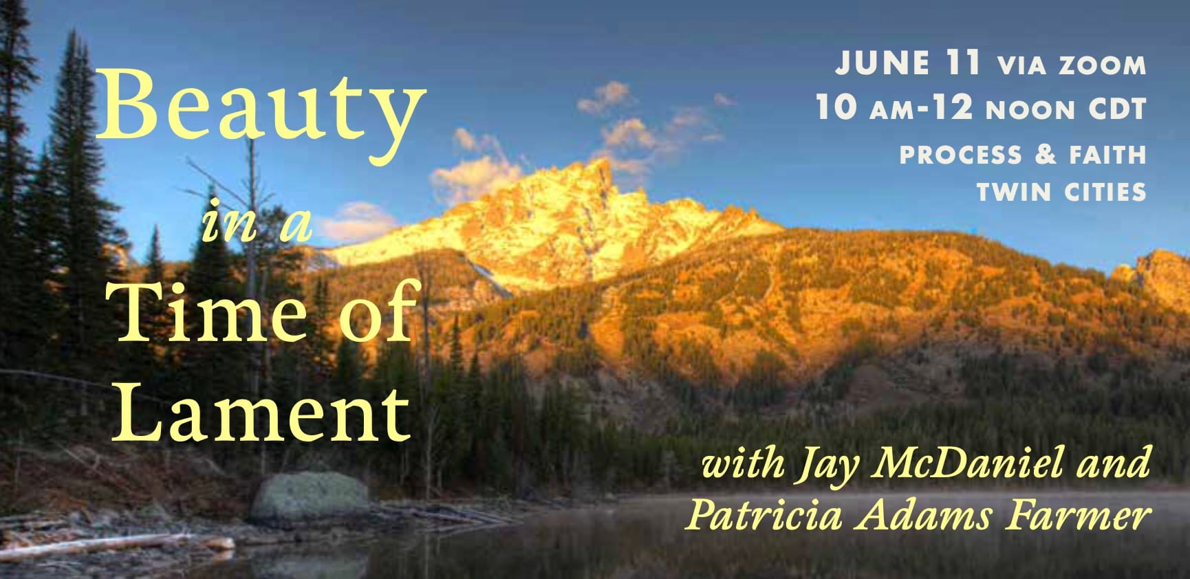 Beauty in a Time of Lament with Jay McDaniel and Patricia Adams Farmer - Process & Faith Twin Cities - Center for Process Studies