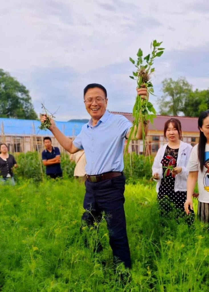 Zhihe Wang at Qifengshan Ecovillage organic farm