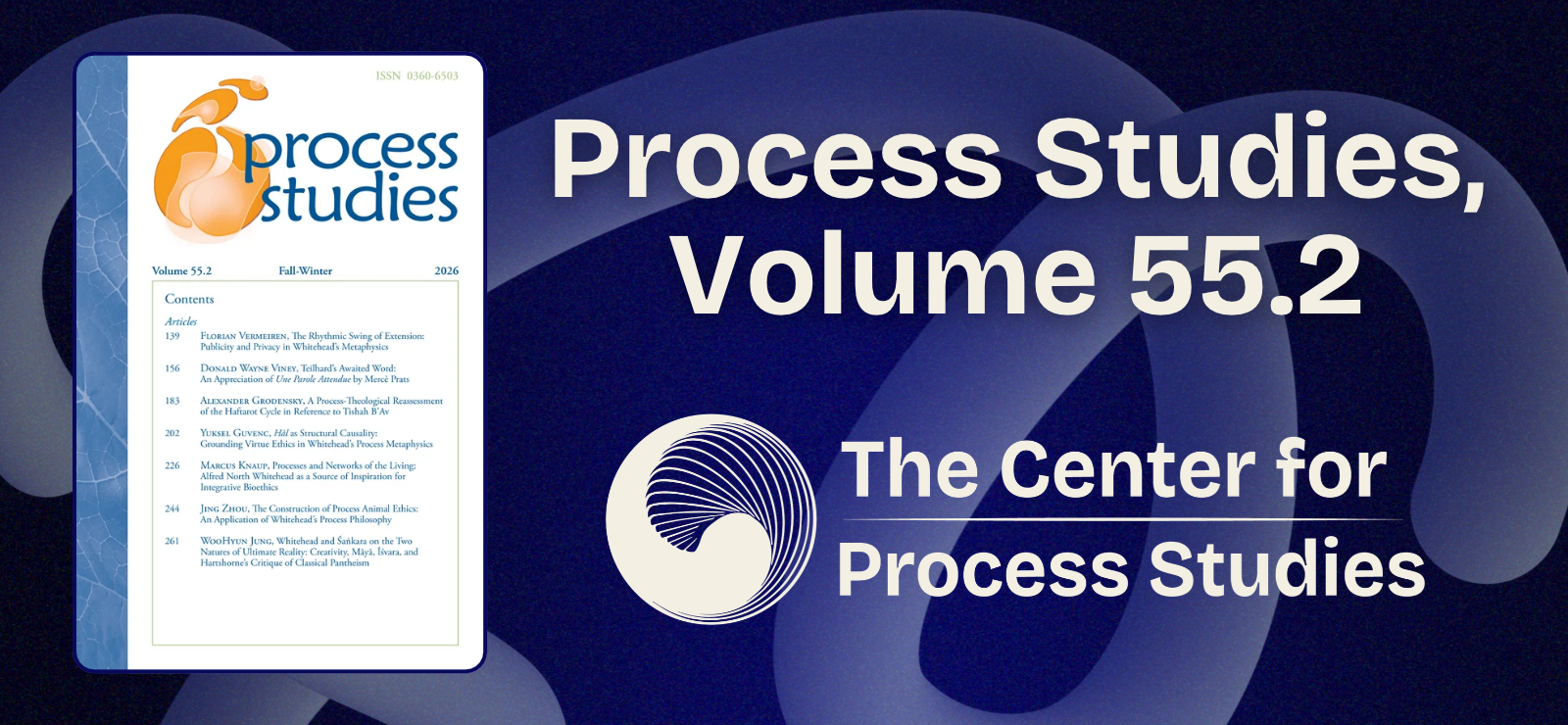 Process Studies journal volume 55, issue 2 - Center for Process Studies