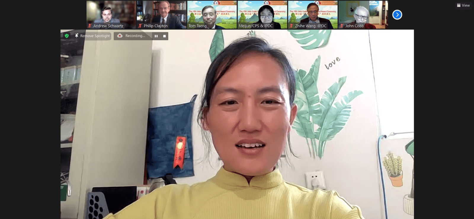 Shi Yan Awarded John Cobb Common Good Award